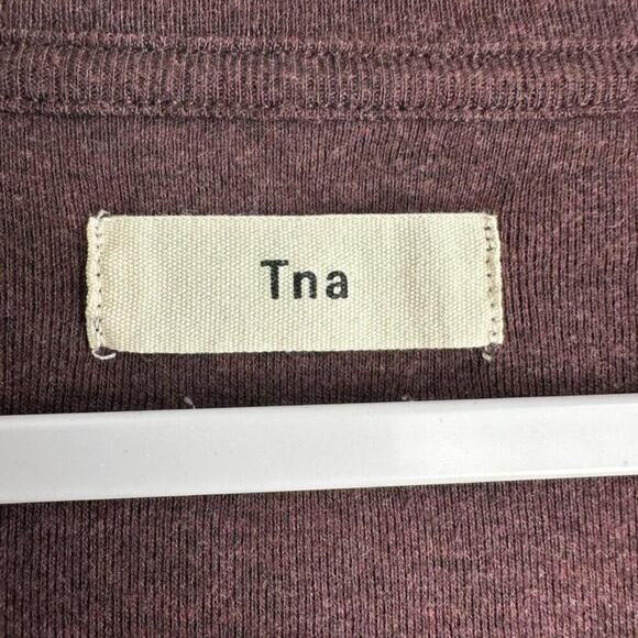 Aritzia TNA‎ Long Sleeve Scoopneck Tee Women's S Heathered Maroon Lightweight - Picture 3 of 8